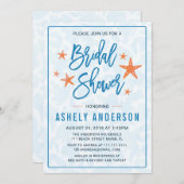 Strand Starfish bruids douche uitnodiging (Voorkant / Achterkant)