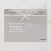 Strand Starfish Chic Grey Verloving Save the Date Briefkaart (Achterkant)