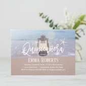 strand Starfish & Lantern Quinceanera 15 Birthday Kaart (Staand voorkant)