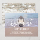 strand Starfish & Lantern Quinceanera 15 Birthday Kaart (Voorkant / Achterkant)