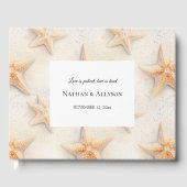 Strand Starfish Ocean Cream Peach Wedding Gastenboek (Voorkant)
