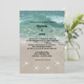 Strand Starfish Ocean Waves Destination Wedding Kaart (Staand voorkant)