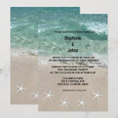 Strand Starfish Ocean Waves Destination Wedding Kaart (Voorkant / Achterkant)