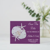 Strand Starfish Sand Dollar Save The Date Briefkaa Aankondigingskaart (Staand voorkant)