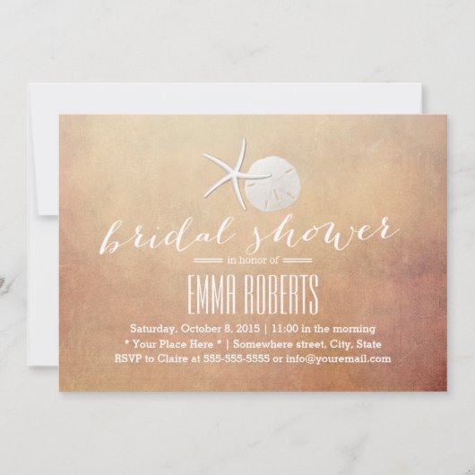  strand Starfish & Sand Dollar Vrijgezellenfeest Kaart (Voorkant)