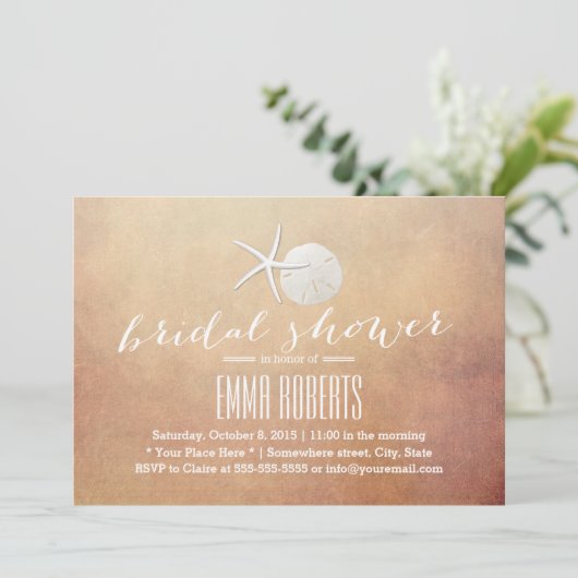  strand Starfish & Sand Dollar Vrijgezellenfeest Kaart (Staand voorkant)