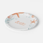 strand Starfish & Seashells Elegant Baby shower Papieren Bordje (Gekanteld)