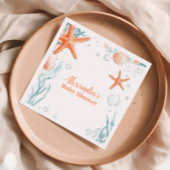 strand Starfish & Seashells Elegant Baby shower Servet