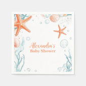 strand Starfish & Seashells Elegant Baby shower Servet (Voorkant)
