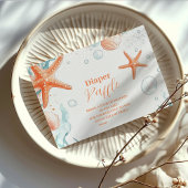 Strand Starfish & Seashells Elegant Diapper Raffle Informatiekaartje
