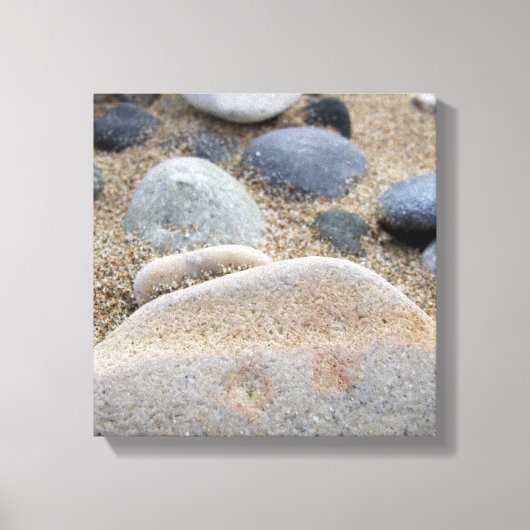 Strand steentjes verpakt canvas print (Voorkant)