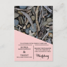Strand stenen Driftwood bruiloft Kaart