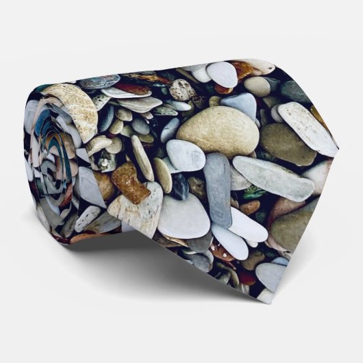 Strand stenen kiezels stropdas (Opgerold)