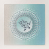 Strand stijl Schildpad en Mandala Legpuzzel (Horizontaal)