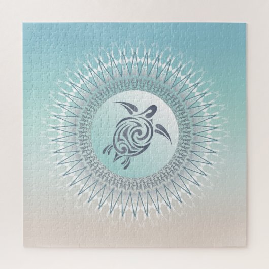Strand stijl Schildpad en Mandala Legpuzzel (Verticaal)