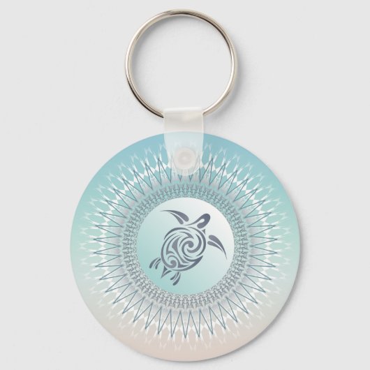 Strand stijl Schildpad en Mandala Maritiem Sleutelhanger (Voorkant)