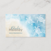 Strand Stijl Witte Schildpadden Scan QR Code Visitekaartje (Voorkant)