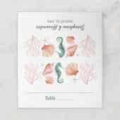 Strand | Strand Blauwe Aquarel Schelpen Bruiloft Plaatskaartje (Buitenkant ongevouwen)