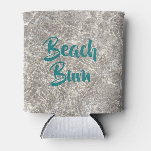 strand strandstrandzand zomer grappig blikjeskoeler (Voorkant)