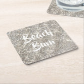 strand strandstrandzand zomer grappig kartonnen onderzetters (Schuin)