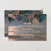 Strand String Lights Bruiloft Informatie Gast Kaar Informatiekaartje (Voorkant / Achterkant)