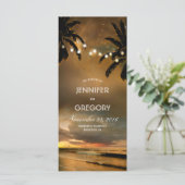 Strand String Lights Palms Trouwprogramma's Programmakaart (Staand voorkant)