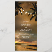 Strand String Lights Palms Trouwprogramma's Programmakaart (Voorkant)