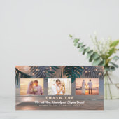 Strand Sunset Bestemming Bruiloft Dank u Bedankkaart (Staand voorkant)