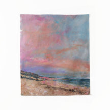 Strand Sunset Bliss Roze Shoreline Schilderij