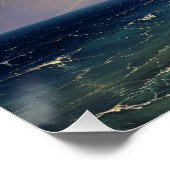 Strand Sunset Moody Landschap Schilderij Decoupage Perfect Poster (Hoek)