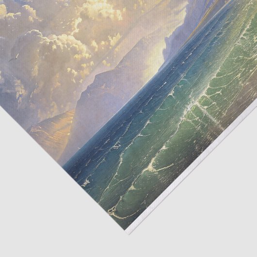 Strand Sunset Moody Landschap Schilderij Decoupage Tissuepapier (Detail)