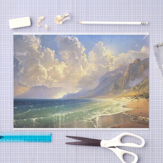 Strand Sunset Moody Landschap Schilderij Decoupage Tissuepapier (Craft)