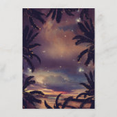Strand Sunset Palm bladeren bruiloft details Informatiekaartje (Achterkant)