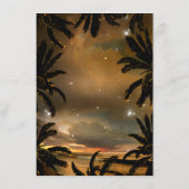 Strand Sunset Palm bladeren bruiloft details Informatiekaartje (Achterkant)
