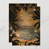 Strand Sunset Palm bladeren bruiloft details Informatiekaartje (Voorkant / Achterkant)