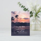 Strand Sunset Palms Bewaar de datum Aankondigingskaart (Staand voorkant)