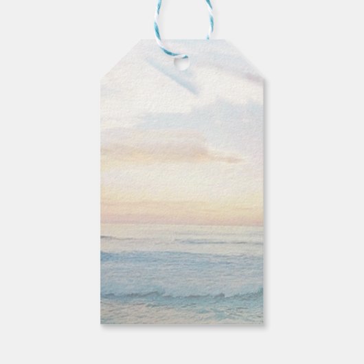 Strand Sunset Seaside / Oceanside bruiloft Cadeaulabel (Achterkant)