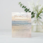 Strand Sunset Seaside / Oceanside bruiloft Details Informatiekaartje (Staand voorkant)