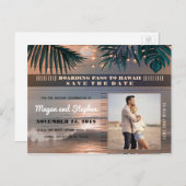 Strand Sunset String Lights Foto Opslaan van de da Aankondigingskaart (Voorkant / Achterkant)