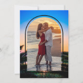 Strand Sunset String Lights Foto Vrijgezellenfeest Kaart (Achterkant)