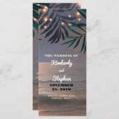 Strand Sunset String Lights Palmen Trouwprogramma' Programmakaart (Voorkant / Achterkant)
