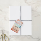 Strand Sunset String Lights Palms Bruiloft Dank u Cadeaulabel (Met Touw)