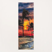 Strand Sunset Yoga Mat met Palmbomen (Voorkant)