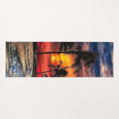 Strand Sunset Yoga Mat met Palmbomen (Voorkant (horizontaal))