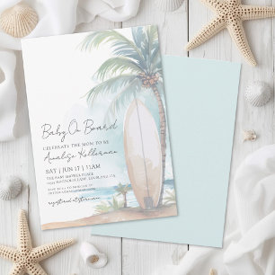 Strand Surf Baby Aan Boord Zomer Baby Borrel Kaart
