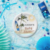 Strand Surf Baby shower 7" rond papier Bord (Feest)