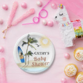 Strand Surf Baby shower 7" rond papier Bord (Feest)