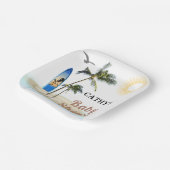 Strand Surf Baby shower 7" Vierkant papier Bord (Gebogen)