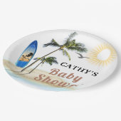 Strand Surf Baby shower 9"Rond Document Bord (Gekanteld)