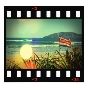 strand - surf costa rica foto afdruk
